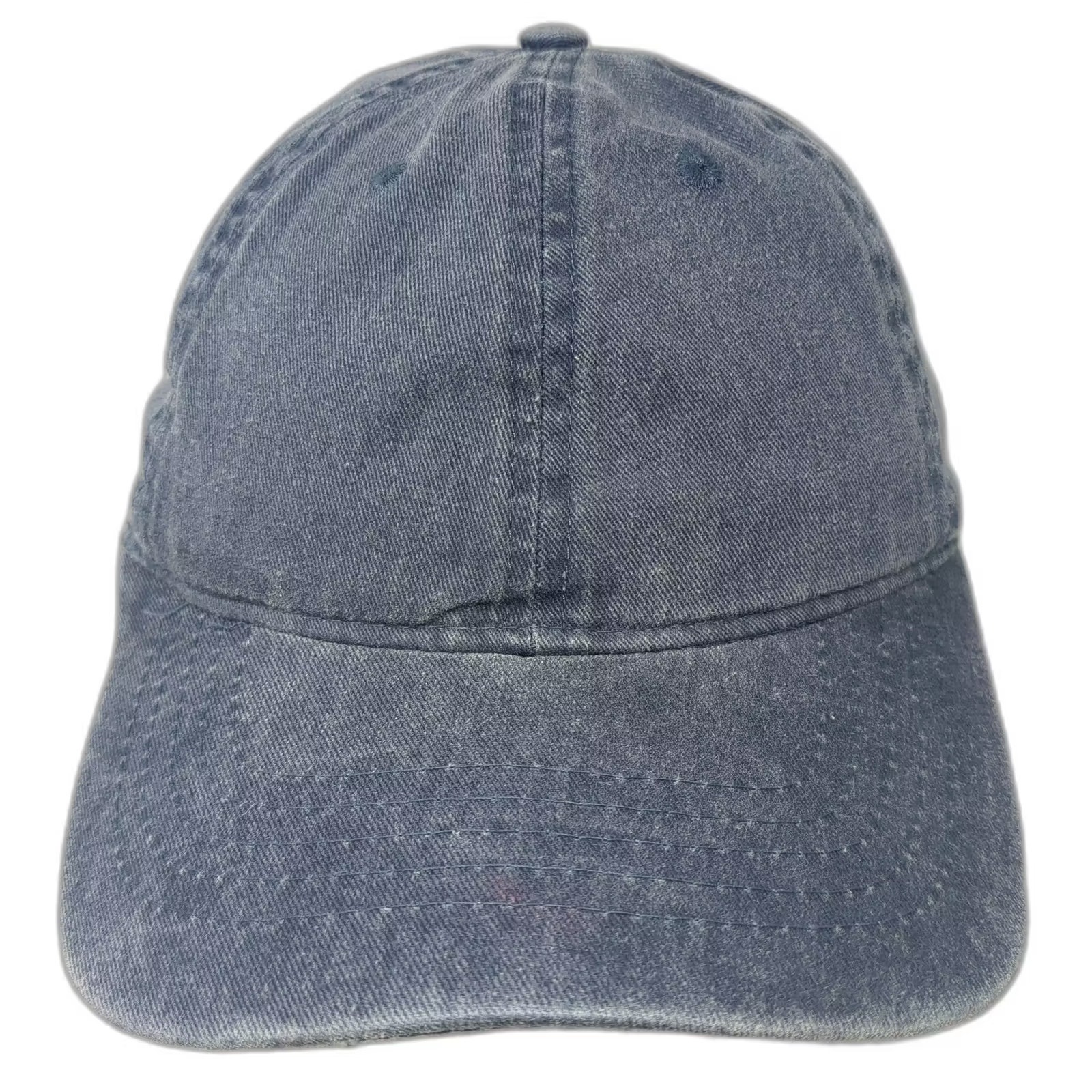 Blue Baseball Cap Hat Os Adjustable Plain Washed Cotton Twill Strapback Solid